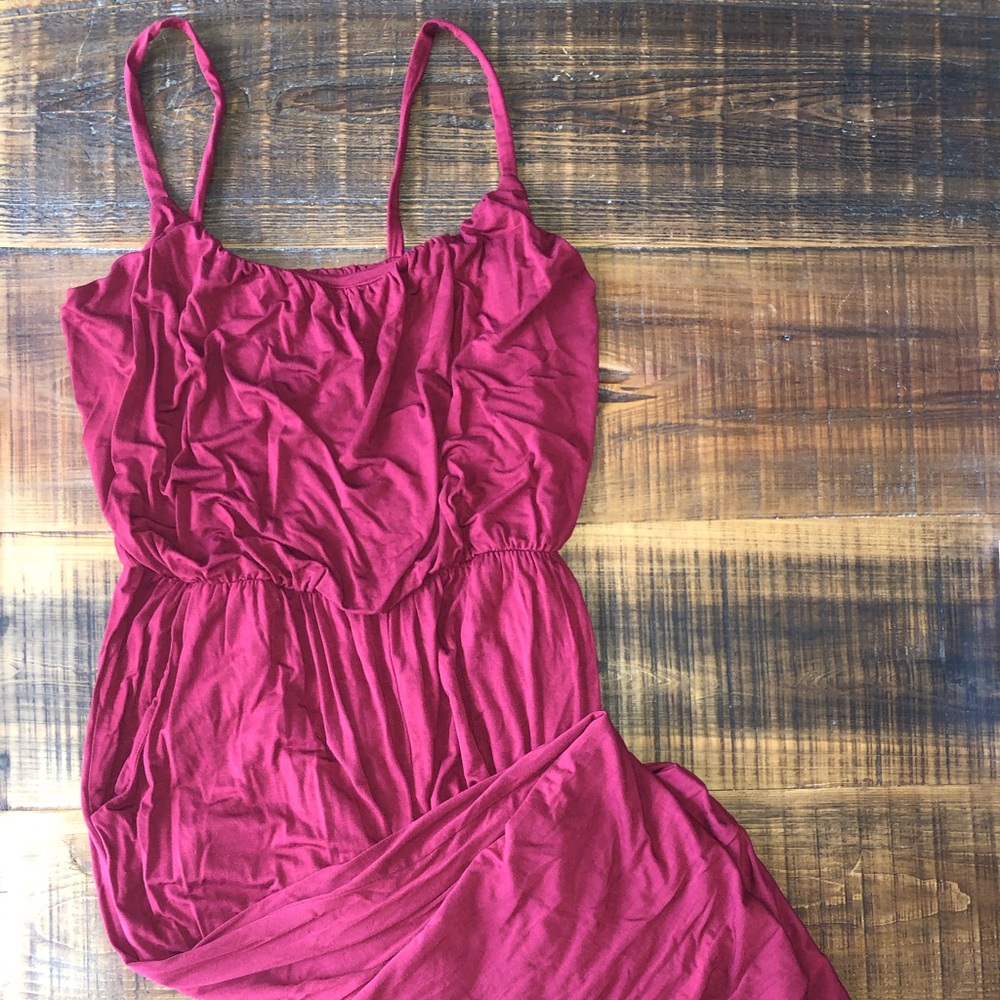 Long Maroon Jumpsuit